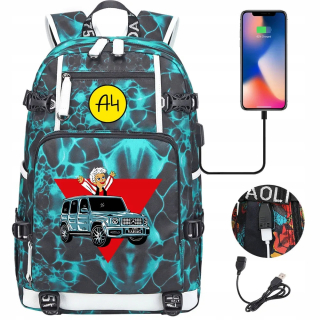 Batoh A4 Vlad do auta USB Veľkokapacitná školská taška pre tínedžerov